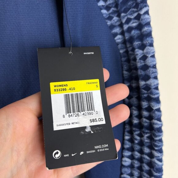 NWT Nike Pro HyperWarm Navy Brushed Long Sleeve Turtleneck Top - Picture 3 of 8